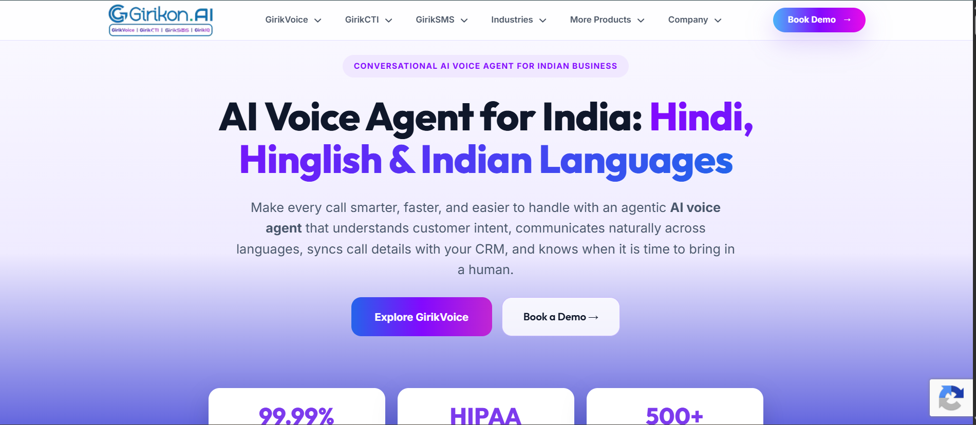 Girikon AI - AI Call Assistant for India screenshot