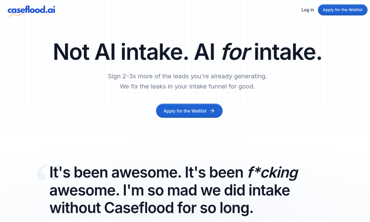 Caseflood.ai screenshot