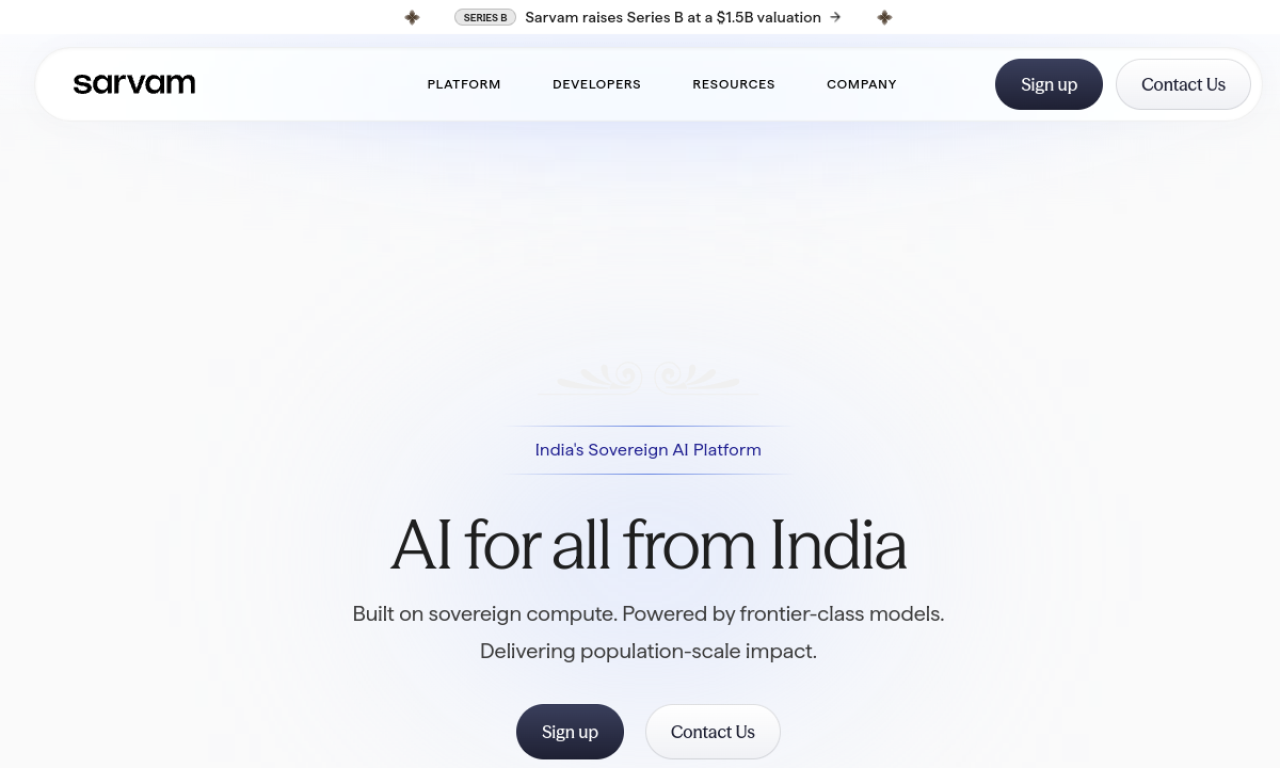 Sarvam AI screenshot