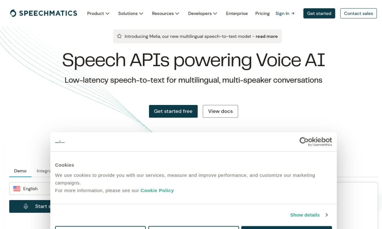 Speechmatics screenshot