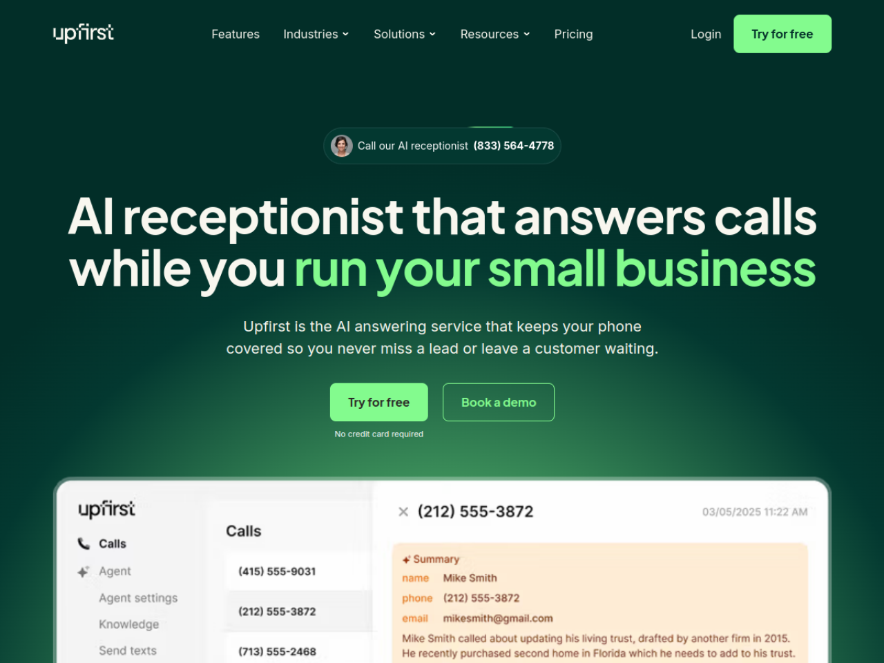 Upfirst screenshot